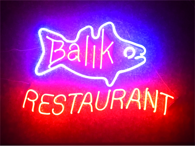balık restaurant ışıklı led neon