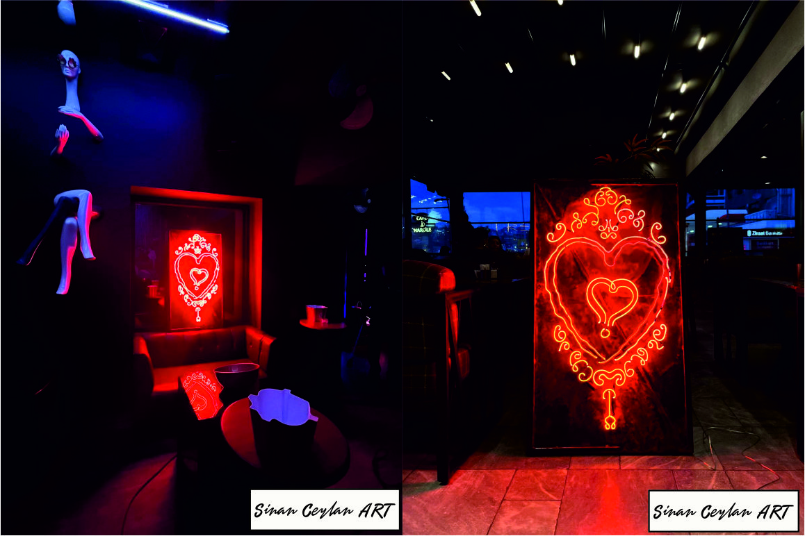 PERFORJELİ NEON KALP TABLO