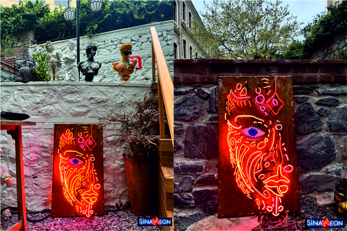 yüz neon tablo